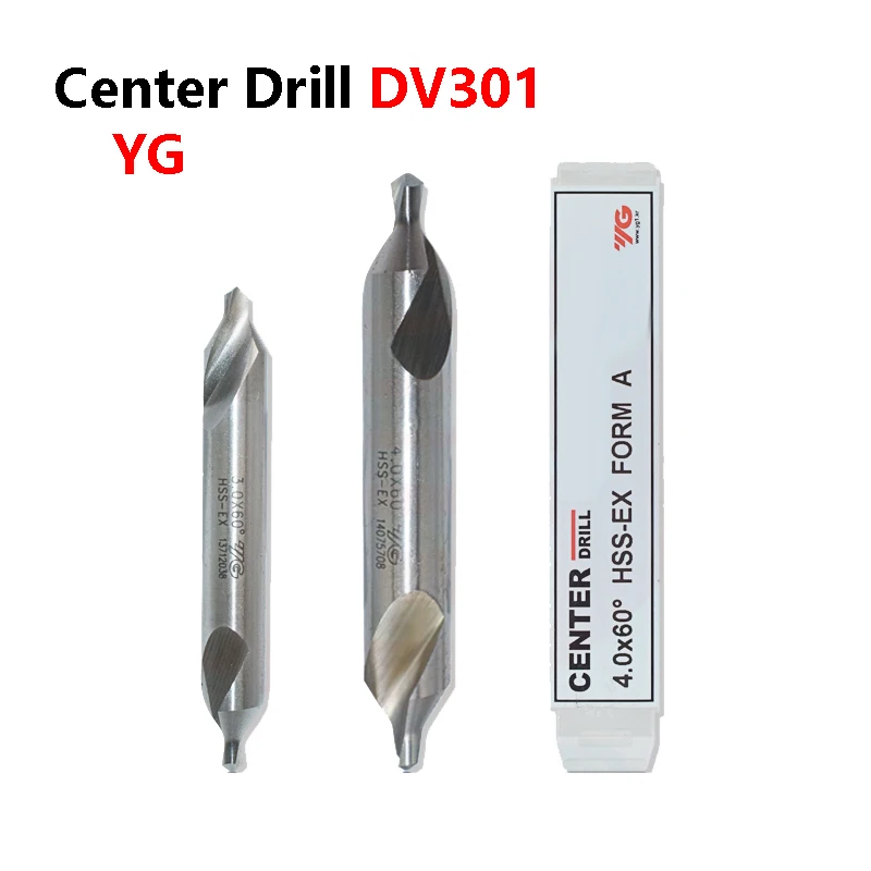 Original Yg1 Hss Center Drills Atype 60 Degree 1mm 1.5mm 2mm 2.5mm 3mm