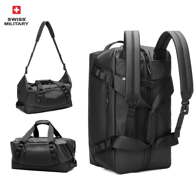 

Swiss Fashion Waterproof Travel Bag Men Sports Backpack Oxford Messenger Should Bag Wet and Dry Separation Fitness Hand Bag
