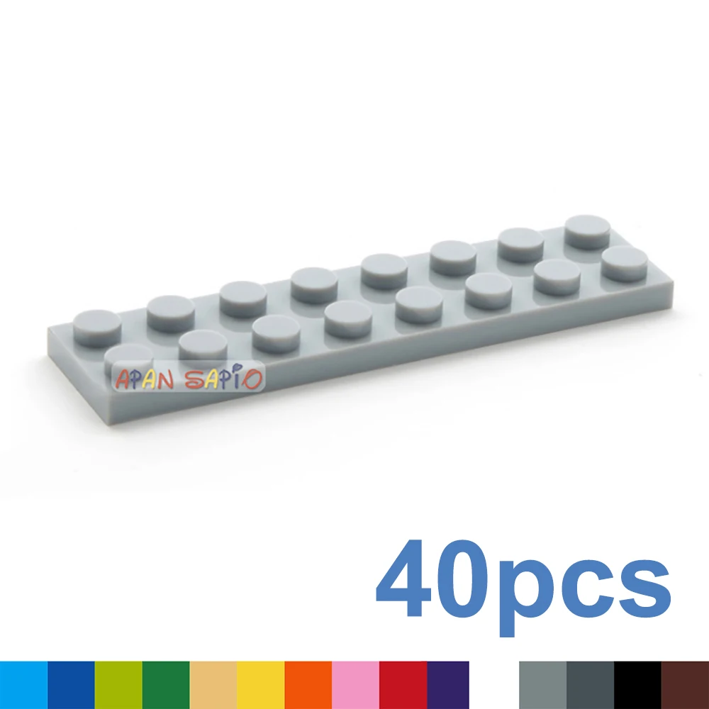40 stücke DIY Bausteine Dünne Zahlen Bricks 2x8 Punkte 13 Farbe Pädagogisches Kreative Größe Kompatibel Mit 3034 Spielzeug für Kinder