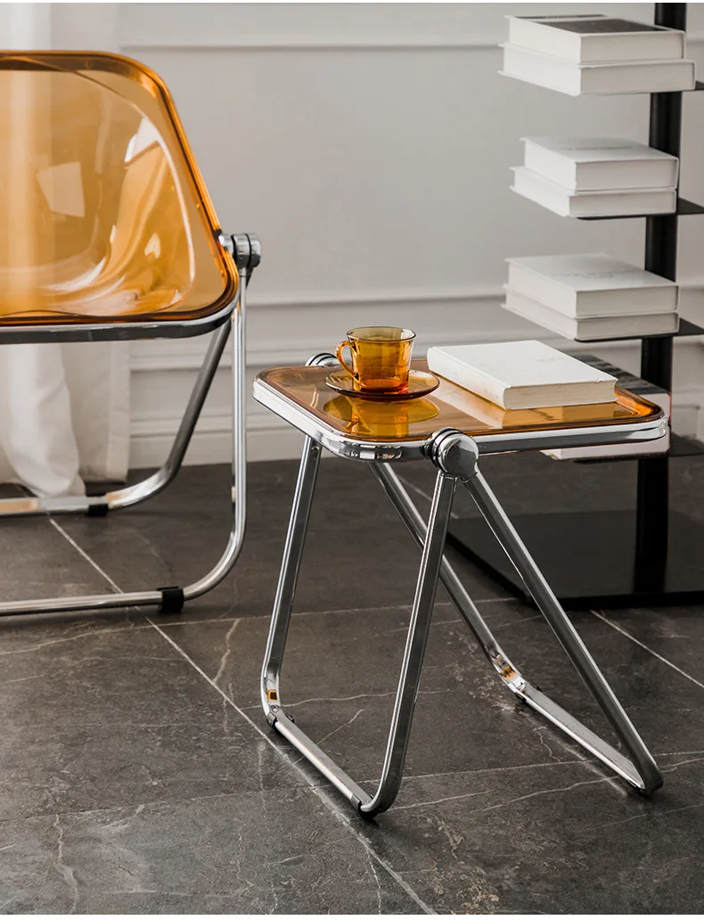 Description Picture 4 of itemAcrylic Transparent Several Family Living Room Sofa Small Coffee Table Bedroom Nightstand Foldable Small Table Corner Several