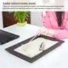 8Pcs Mini Meditation Sand Zen Garden Tabletop Garden Sandbox Tools Kit Mini Bamboo Rake Meditation Feng Shui Decor Desktop 5