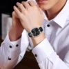 Hannah Martin Top Brand Black Leather Watch Original Quartz Movement Casual Business Style Square Fashion Men's Gift Wrist Watch 6