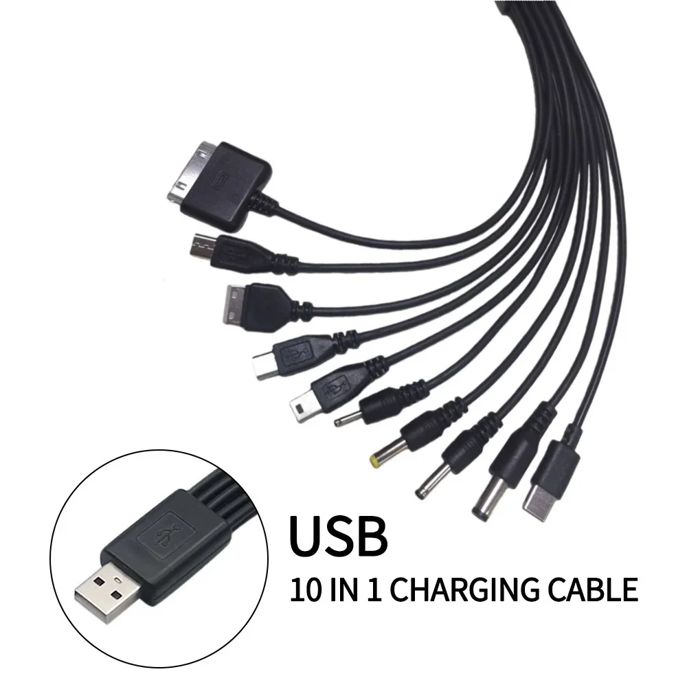 Universal 10 in 1 USB to Multi Ports Phone Charging Cable Multi Head Charging Cable Cord for Samsung Nokia Charger