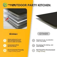 Îlot de cuisine extérieur en acier inoxydable avec barbecue intégré et nettoyage facile, idéal pour les pique-niques dans la cour et les cuisines extérieures 4