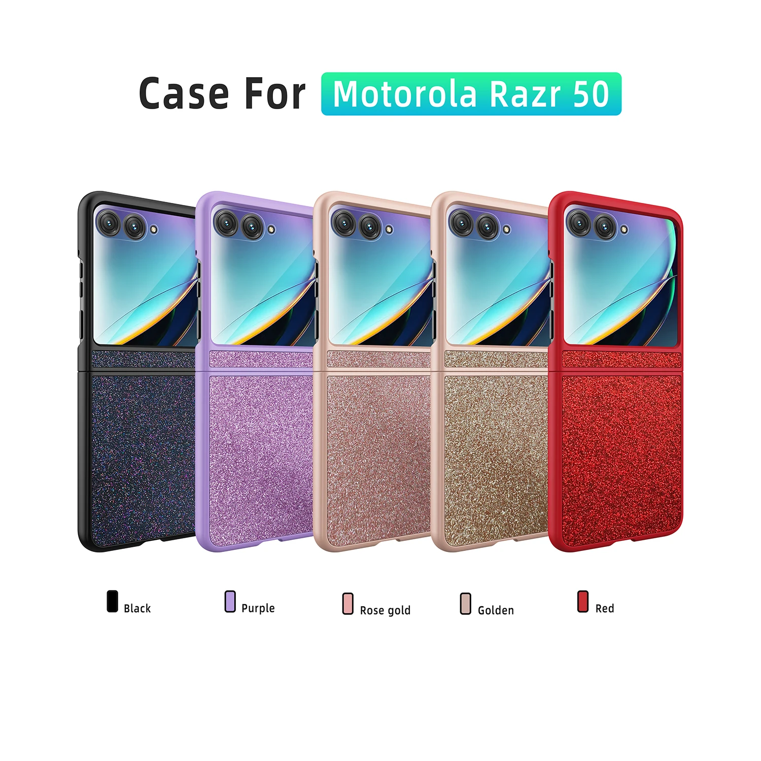 For Moto Motorola Razr 50 Luxury Thin Sparkling Matte Colorful Shock Proof Protection Phone Case Cover_voghion.com