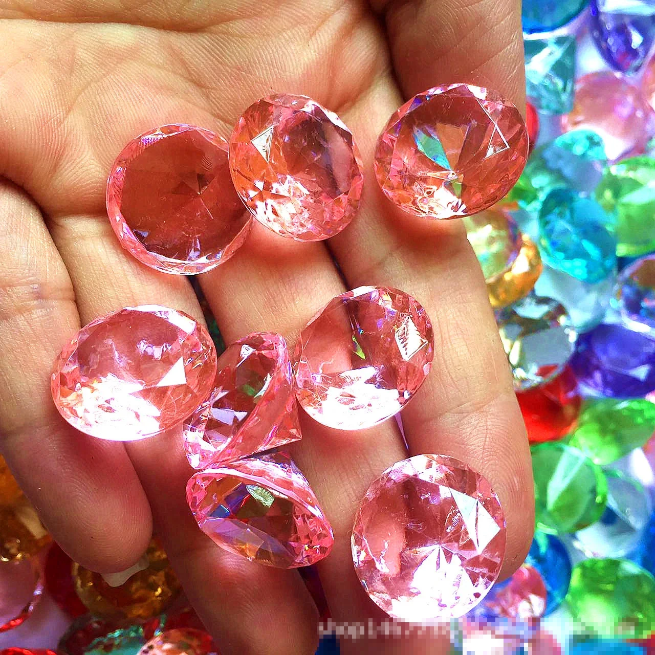 Crystal Gem Diamond Jewels Treasure Chest Pirate Confetti 50pcs Birthday Party Centerpiece DIY Home Decor Gift Wedding Festival gem toys,party toys,toy gift filler
