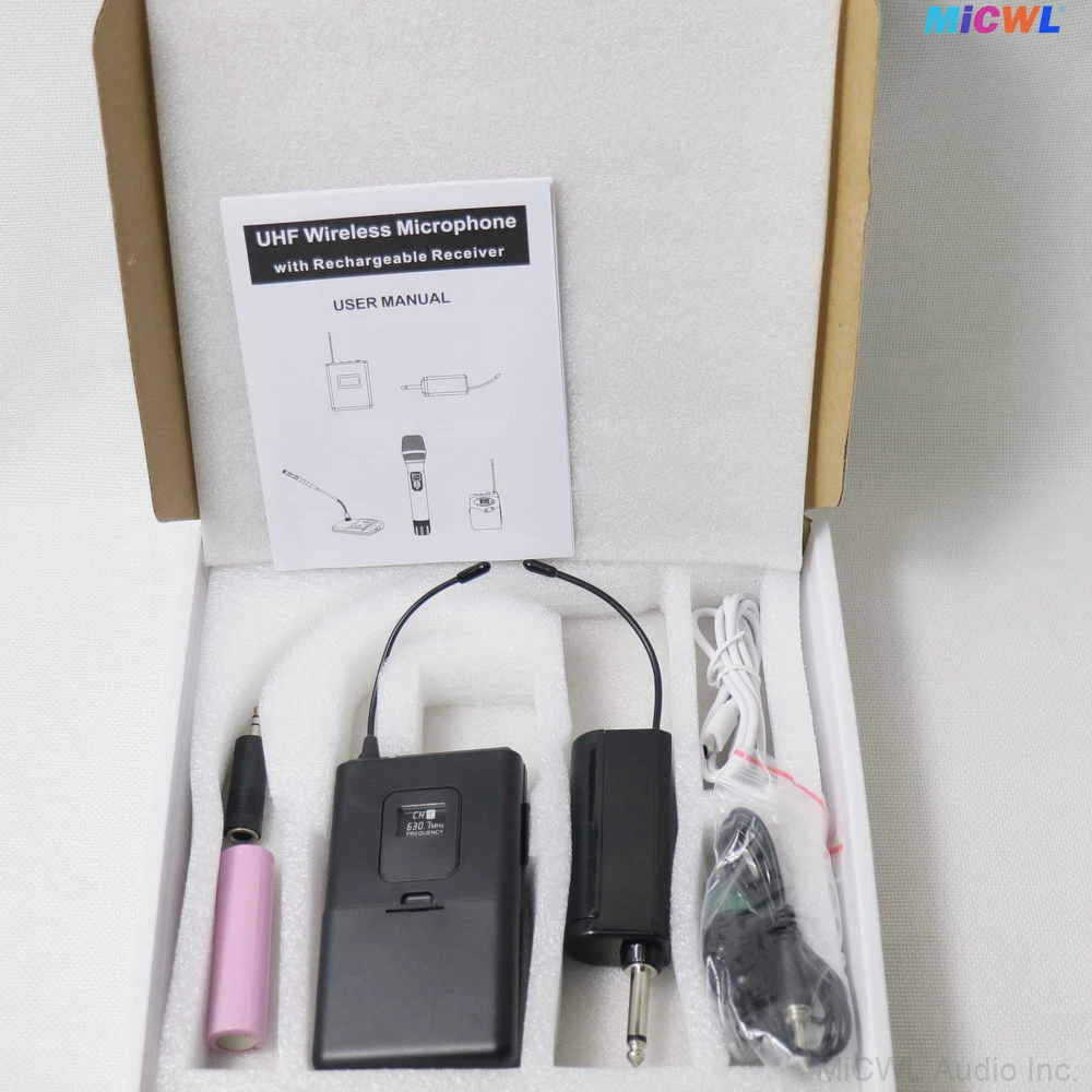 Wireless Headset Microphone System One to 1 Receiver BeltPack Transmitter