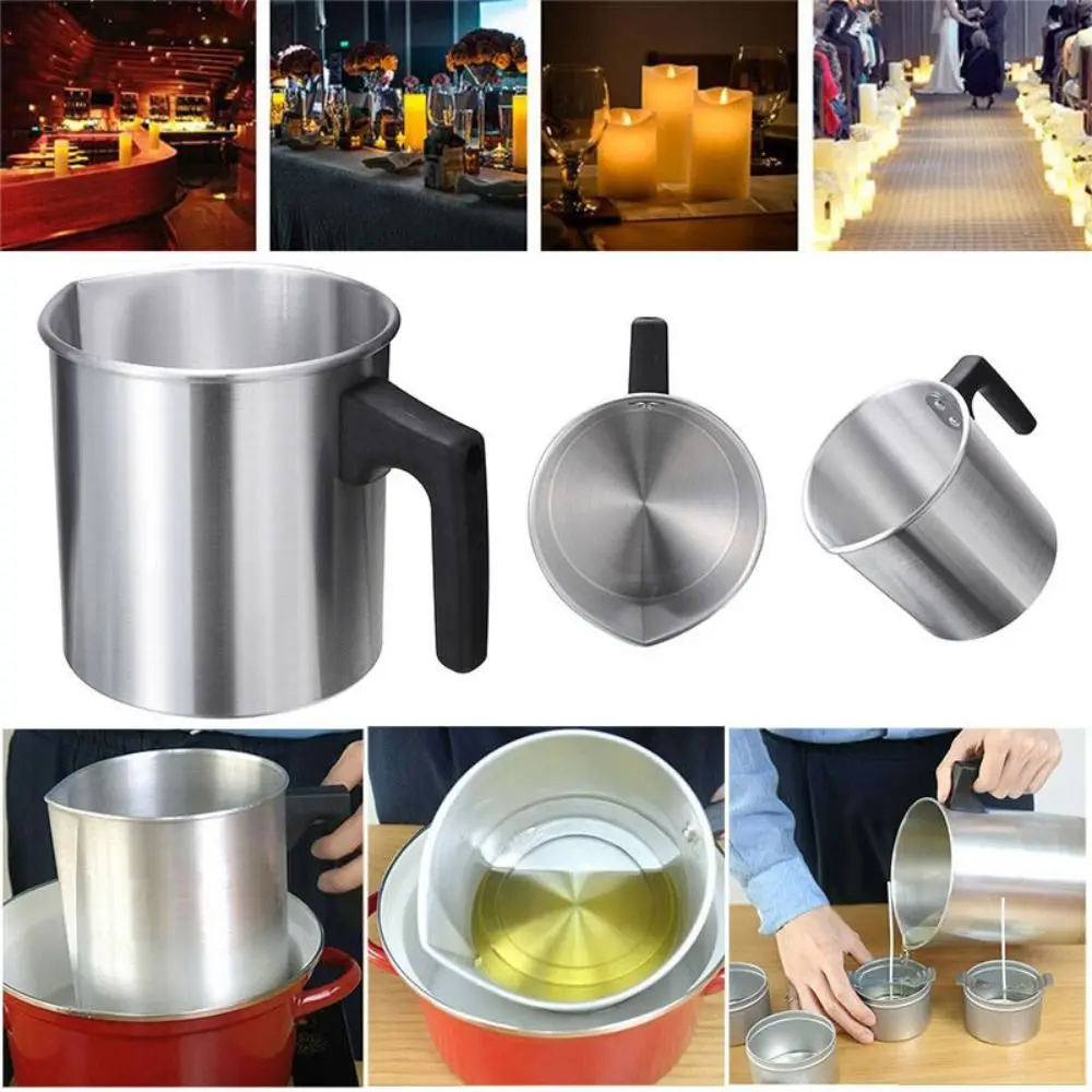 4 Set Stainless Steel Double Boiler Long Handle Wax Melting Pot, Pitcher &  Mixing Spoon Candle Soap Making, DIY Scented Candle H - AliExpress