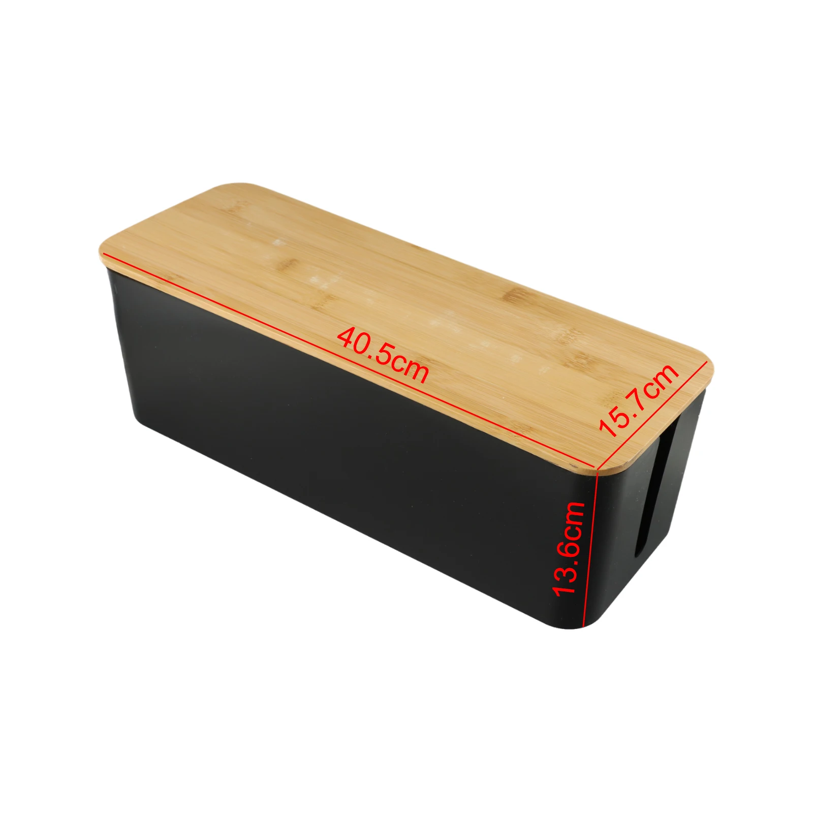 Elegant Cable Storage Box with Wooden Lid