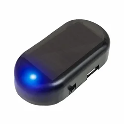 Solar-Powered LED Dummy Alarm Anti-Theft Warning Light (Blue)
