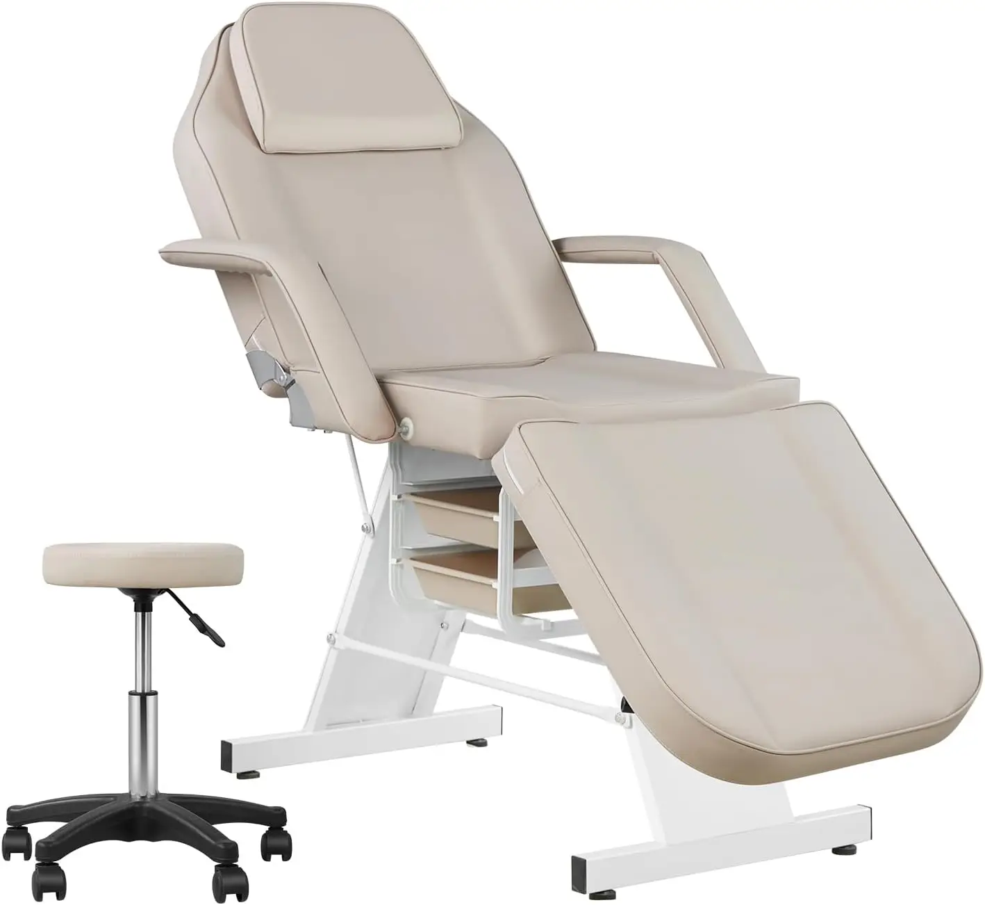 Facial Chair Tattoo Chair for Artist 73inch Adjustable Massage Table with Stool Facial Bed for Spa Beauty Esthetician Gray