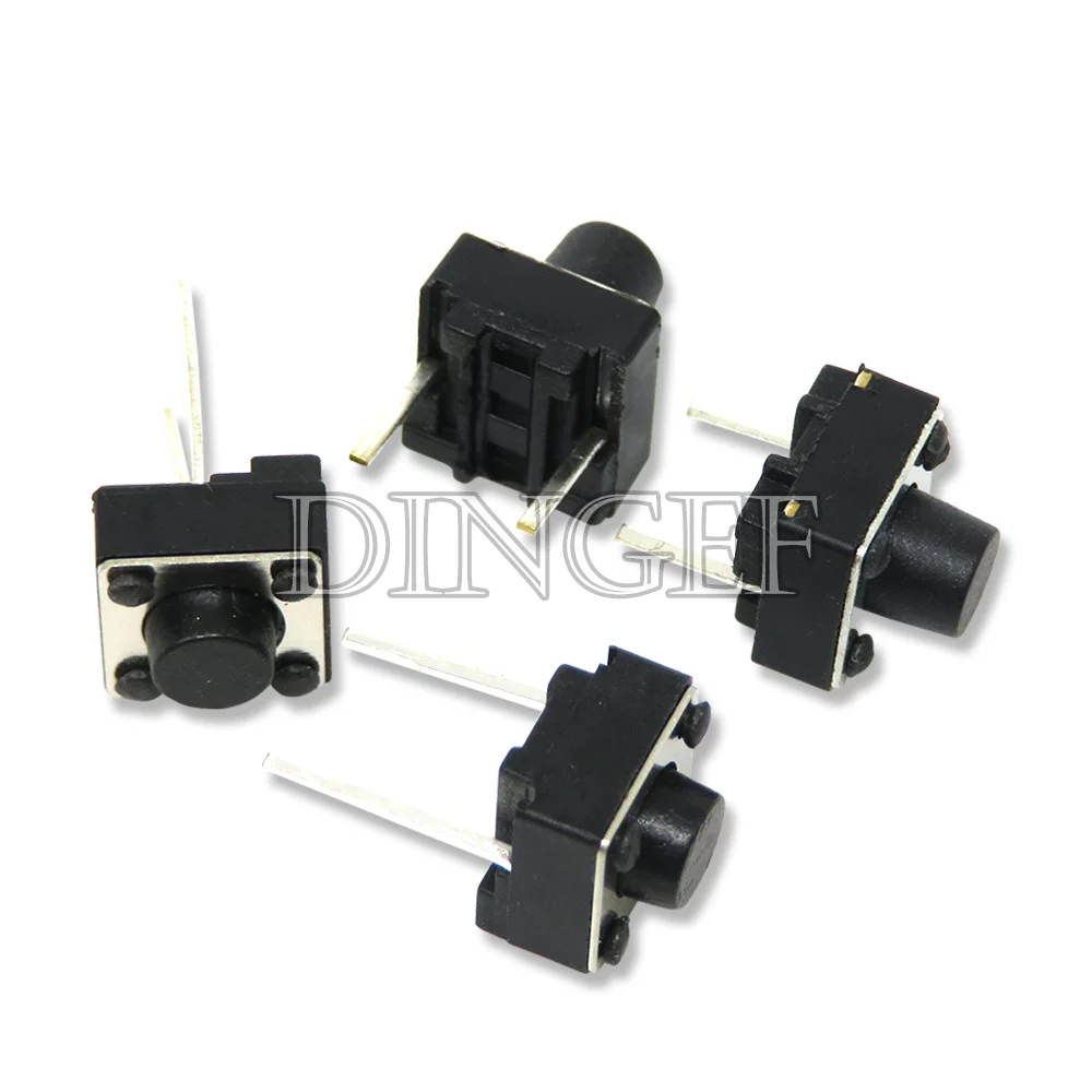 50 Stück Mitte 2 Stifte 6x6x5mm 2-poliger Dip-Takt-Druckknopf schalter Mikroschlüssel-Tast schalter 6x6x5 6*6*5mm Licht berührung – Detail 2