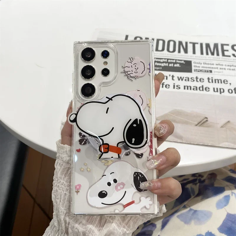 thumbnail image 1 of Bonita funda magnética con carga inalámbrica Magsafe para Samsung Galaxy S 24 23 22 Puls Ultra Hard Cover con Snoopy Charlie Brown, 1 of 5