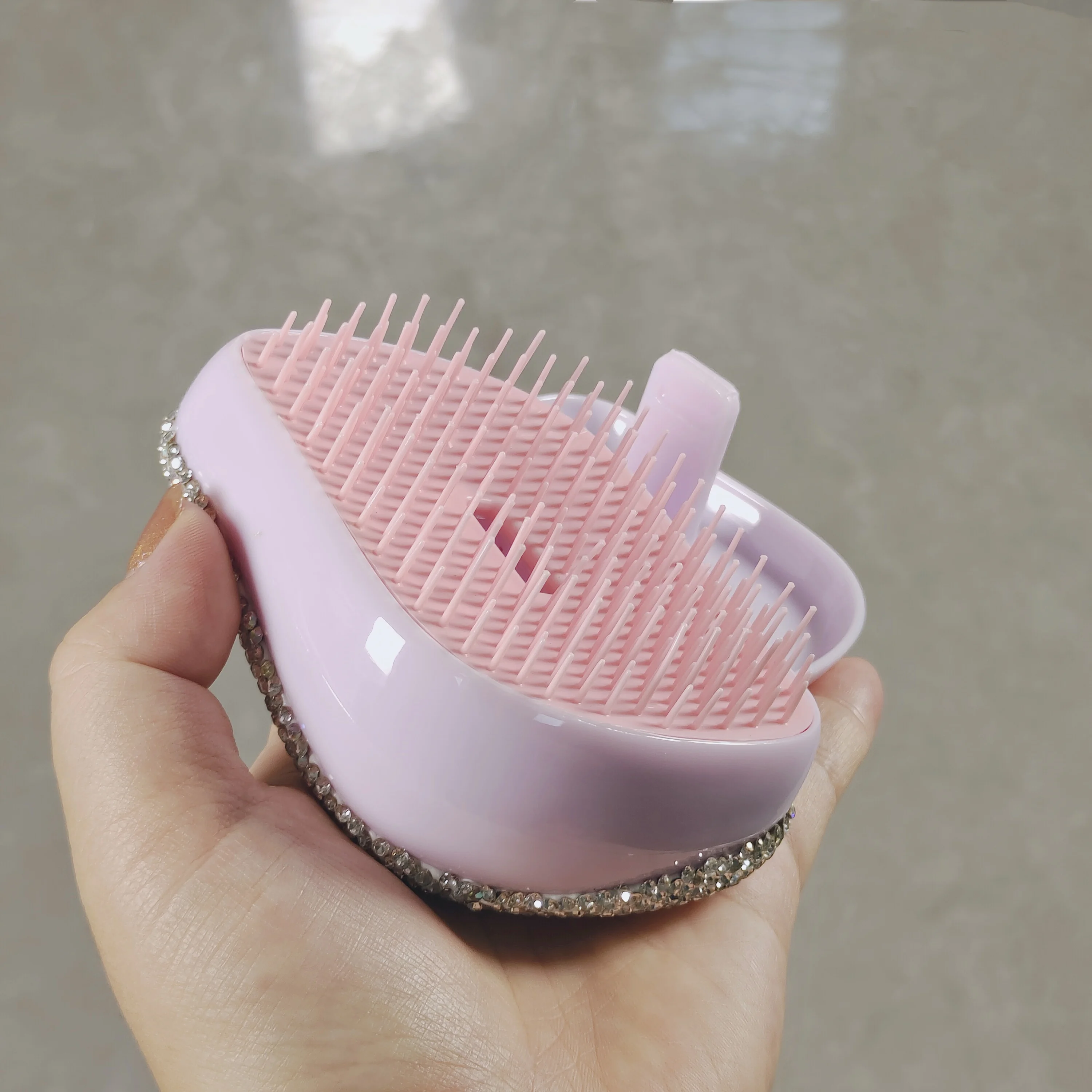 High appearance level air cushion massage comb Artificial diamond set small portable fluffy anti-static home massage comb 5