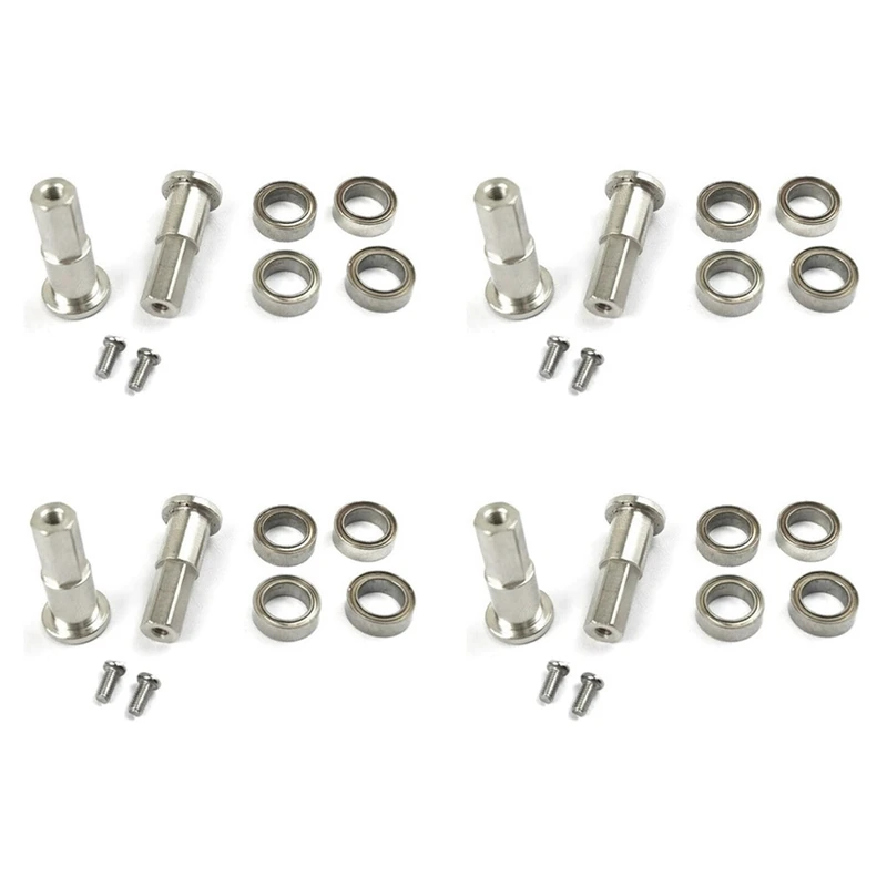 

4Set 5Mm Metal Combiner Wheel Hub Hex Adapter With Bearing Upgrade Accessories For Wpl D12 1/10 Rc Truck Car Parts