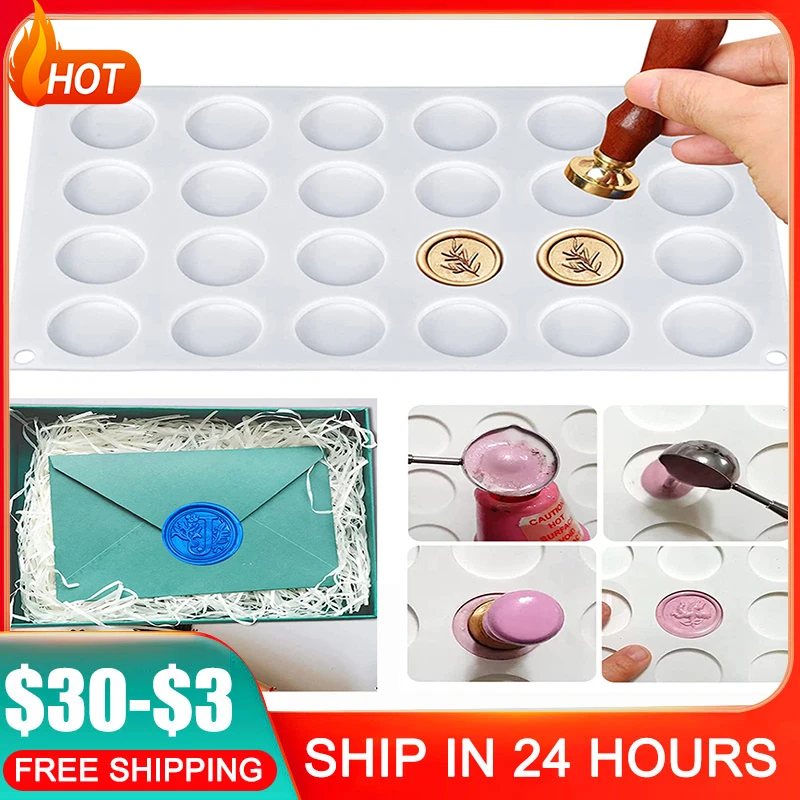 Silicone Pad/Wax Stamp Pad 12-30 Pore Wax Seal Stamp Mold Silicone Mold  12-30cavity Wax Sealing Mat Auxiliary Tool