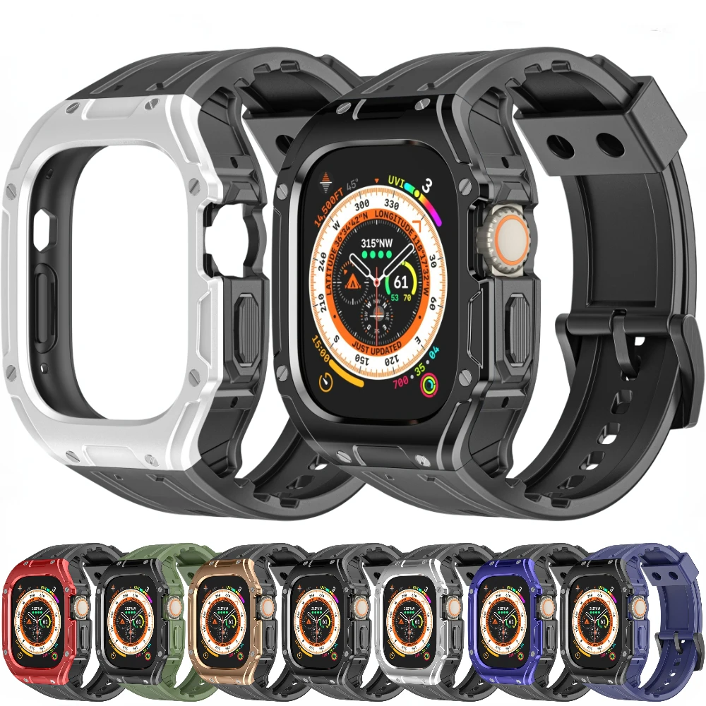 TPU integrated strap for Apple Watch ultra 49mm Modification Kit Wristband+Protective Case iWatch Series Ultra 49mm Accessories