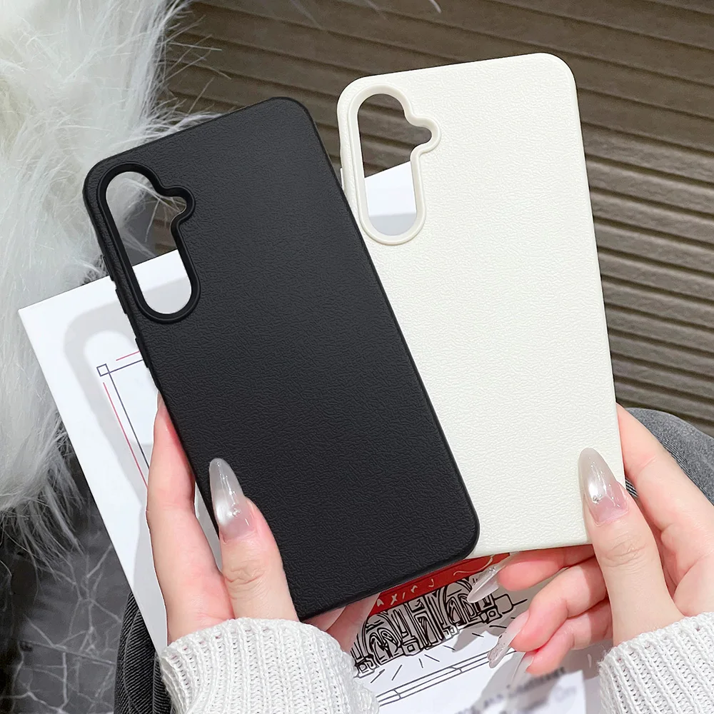 Matte Solid Color Leather Shockproof Phone Case - Soft Protective Cover