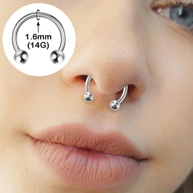 Buy Cisyozi 14G Septum Jewelry Septum Ring Nose Ring for women Stainless  Steel Horseshoe Nose Septum Piercing Jewelry Cartilage Helix Tragus Rook  Daith Earring Hoop Lip Piercing Jewelry for Women Men 10mm