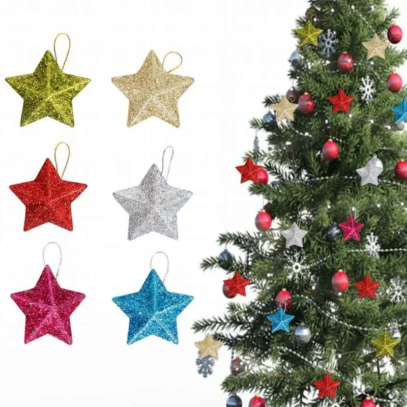 FivePointedStarPendantforChristmasTreeDecorationGoldDustDecorationsThreeDimensional.jpg