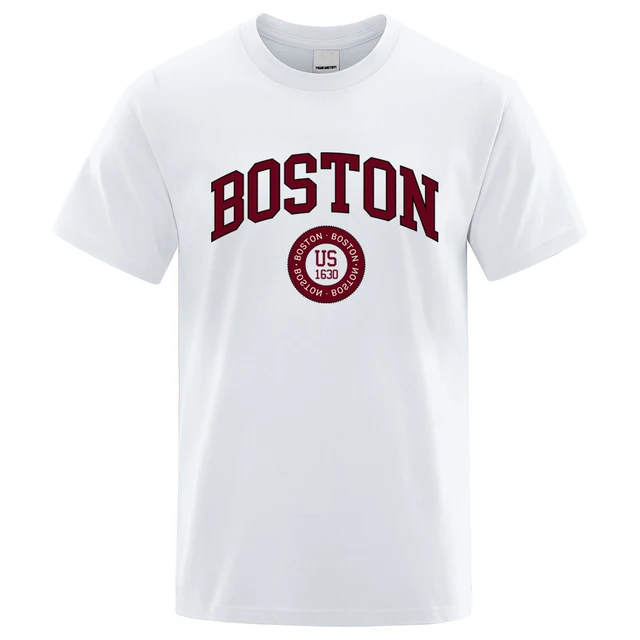 Boston City Us Founded In 1630 Print Men T-Shirt Fashion Clothing Cotton  Tops Fashion Summer Mens Tee Clothes Oversized Tshirt - AliExpress