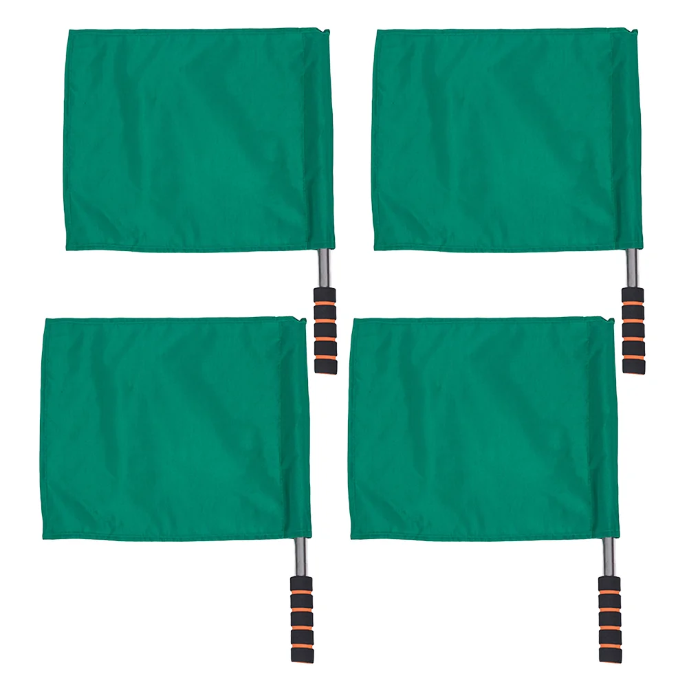 

4pcs Events Referee Red Flags Match Stainless Steel Pole Red Flags Hand Signal Red Flagss (Green)