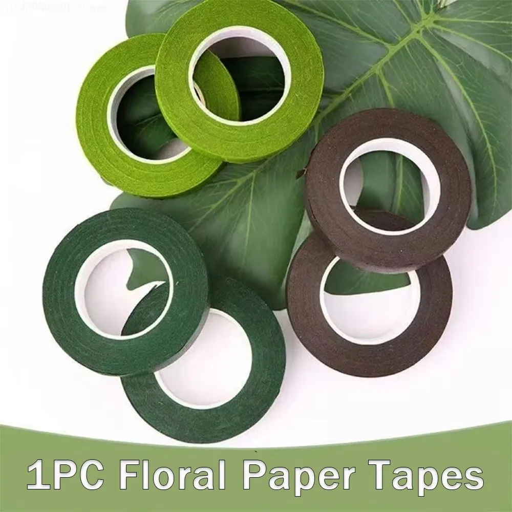 새로운 DIY 꽃무늬 종이 테이프 다기능 자가 접착 부케 줄기 테이프 공예 꽃 장식 테이프