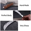 Folding Grafting Knife Grafting Tools Bonsai Pruning Knife Professional Garden Seedling Fruit Tree Cutter with Wooden Handle 6