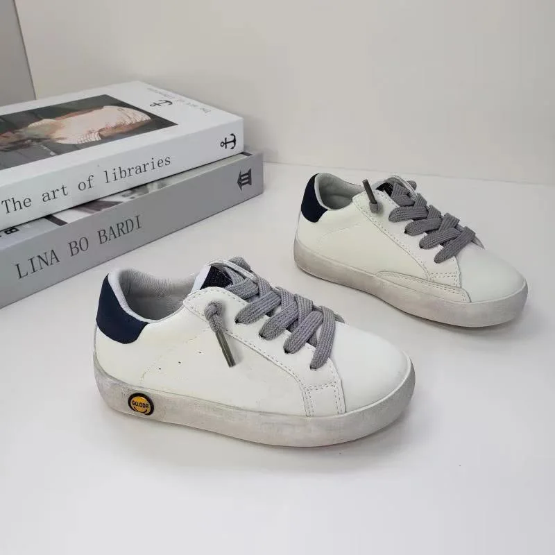 New Fashion Designer Girls Sneakers Kids Flat Running Shoes Toddler Super Star Glitter Sequin Low-top Casual Leather Board-shoe 6