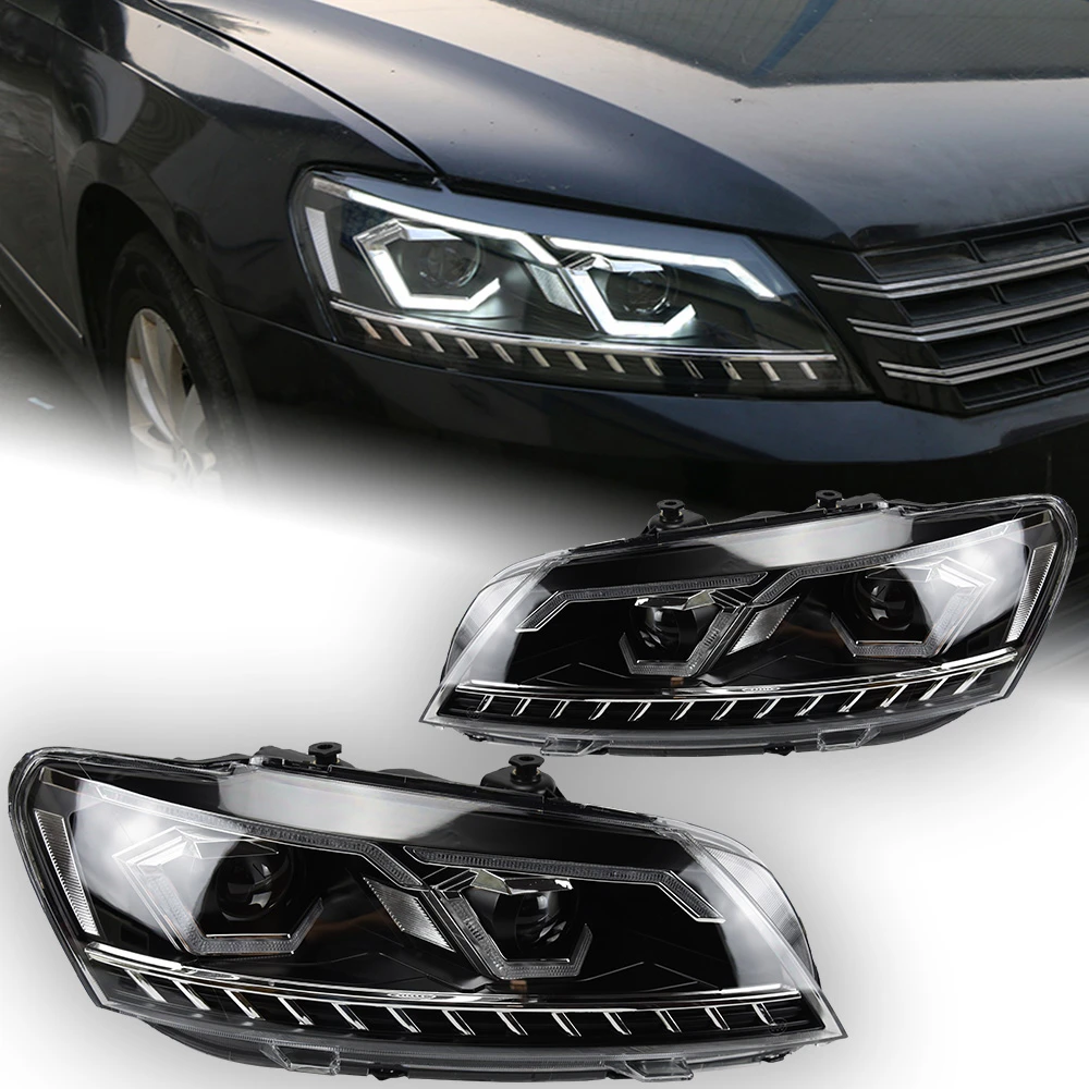Akd estilo do carro para vw passat b7 faróis 2011-2016 led farol drl ...