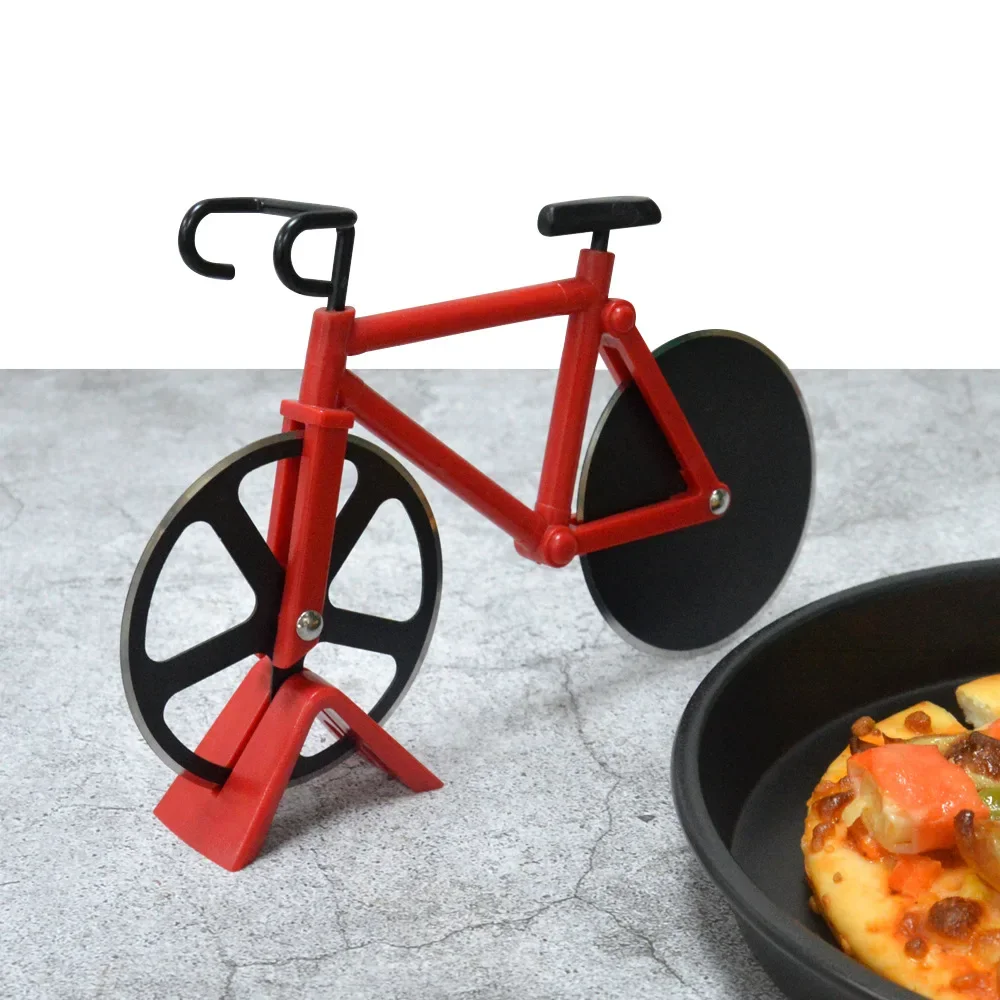 Stainless Steel Pizza Knife Two-wheel Bicycle Shape Pizza Cutting Knife Tool Bike Round Cutter Knives Kitchen Tools pizza cutter,pizza knife,pizza roller