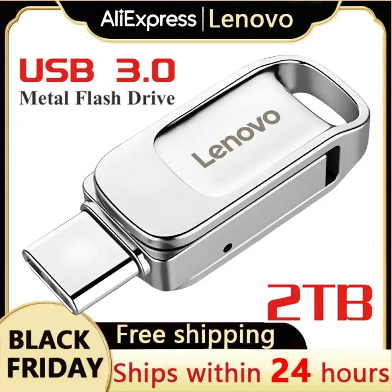 Lenovo 2 In 1 Usb Flash Drive Type-C 2Tb Memory Stick Girevole 128Gb Pen Drive Cle Usb Pendrive Memary Stick Per Telefono Cellulare