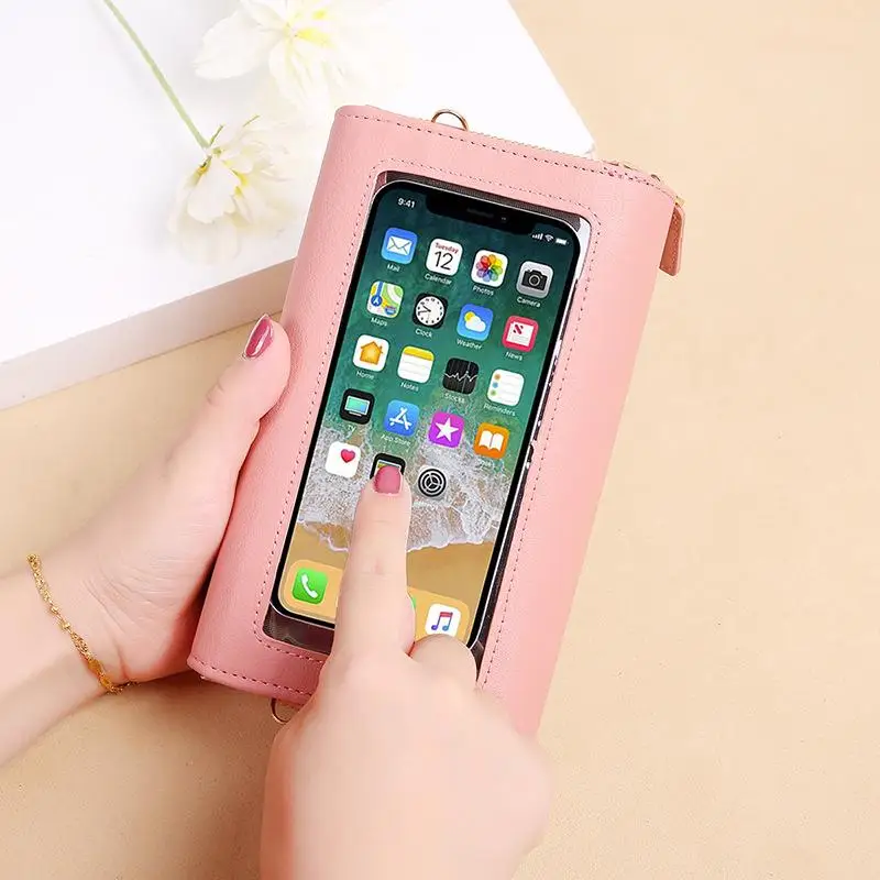 Fashion Small Square Bag Women's Crossbody Bags Touch Screen Phone Case Bagfemale High Capacity Portable Wallets Lady Square Bag