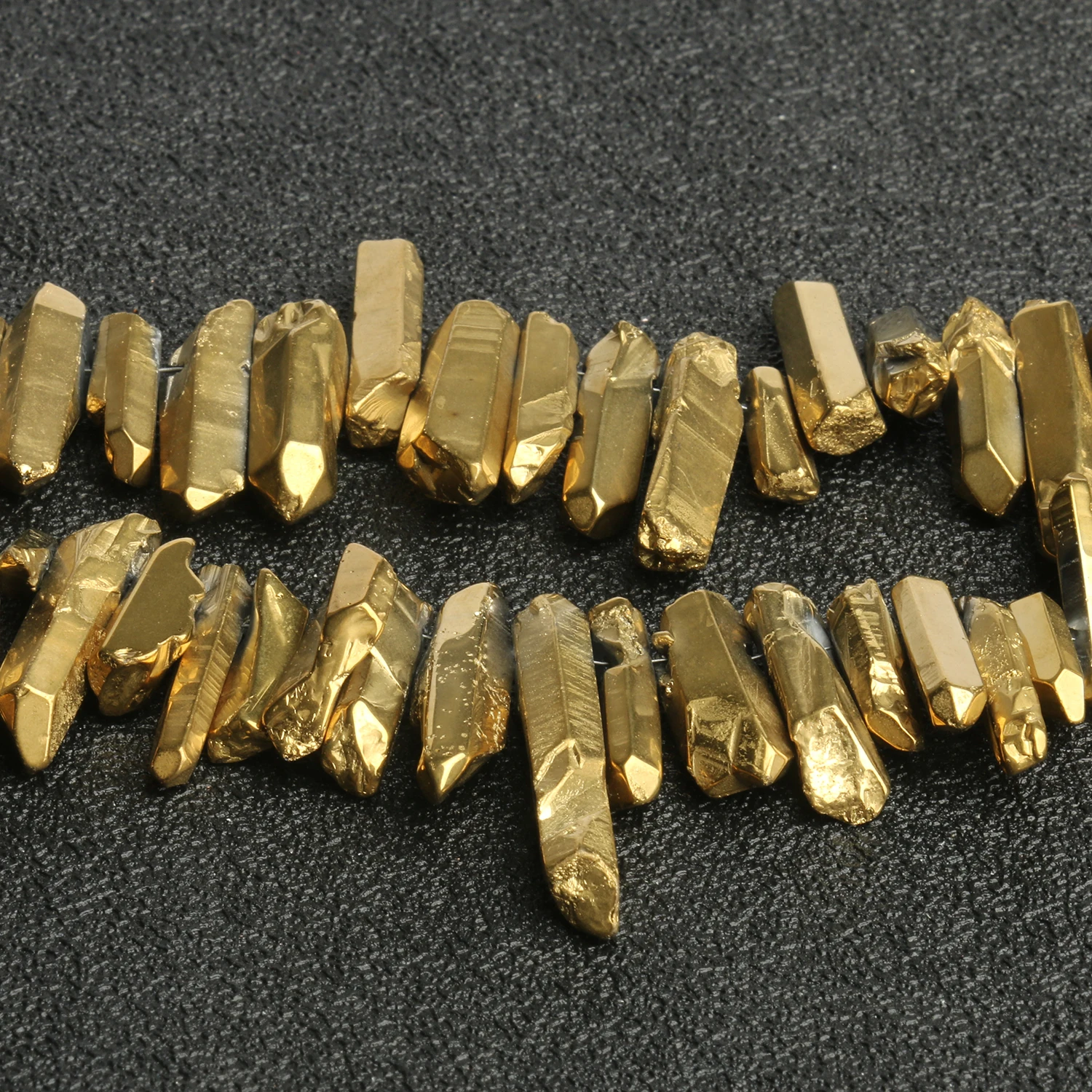 Brown Titanium Coated Quartz Rock Beads