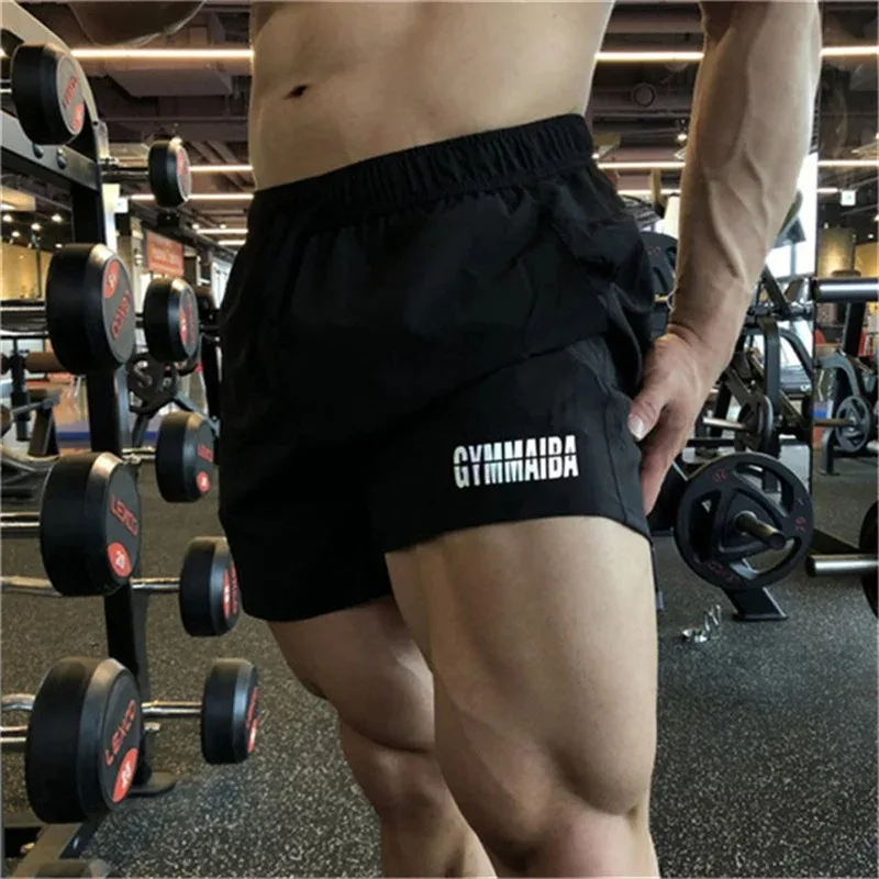 Mens Zipper Pocket Fitness Shorts 1