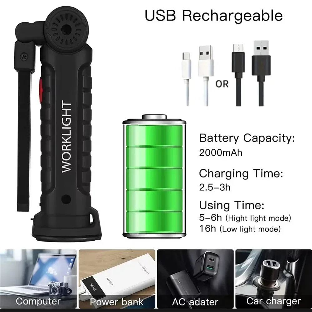 Rechargeable LED Work Flashlight 1