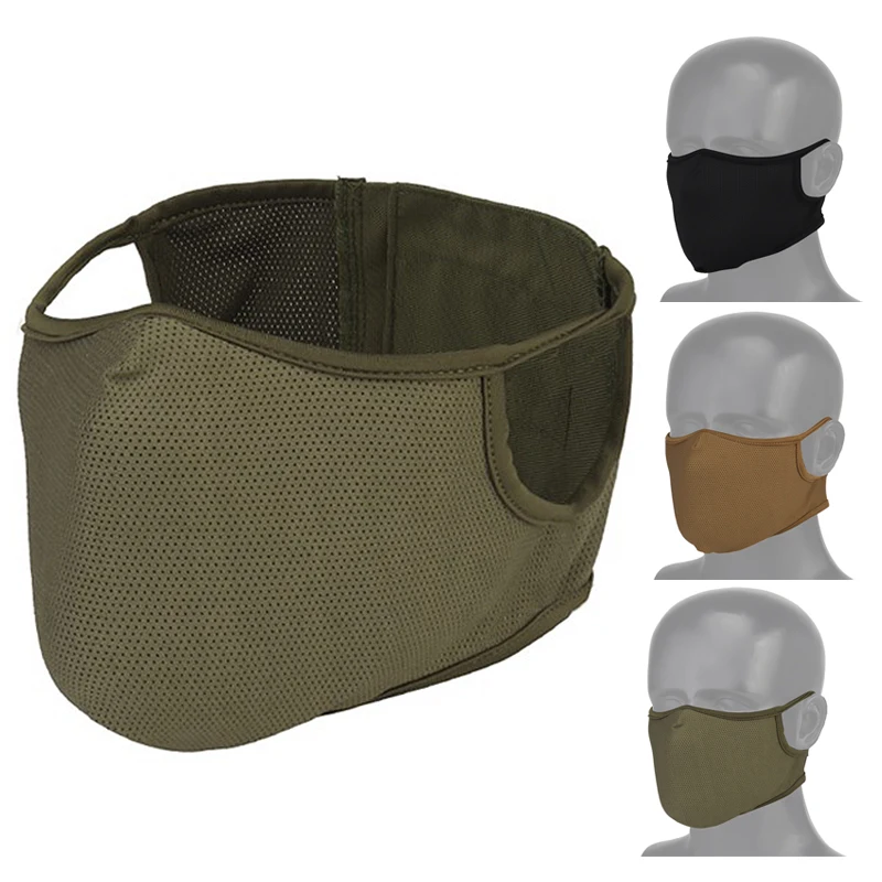 

Tactical Shooting Mask Half Face Mask Breathable Elastic Soft Mask Multi Functional Cycling Airsoft Combat Breathable Face Mask