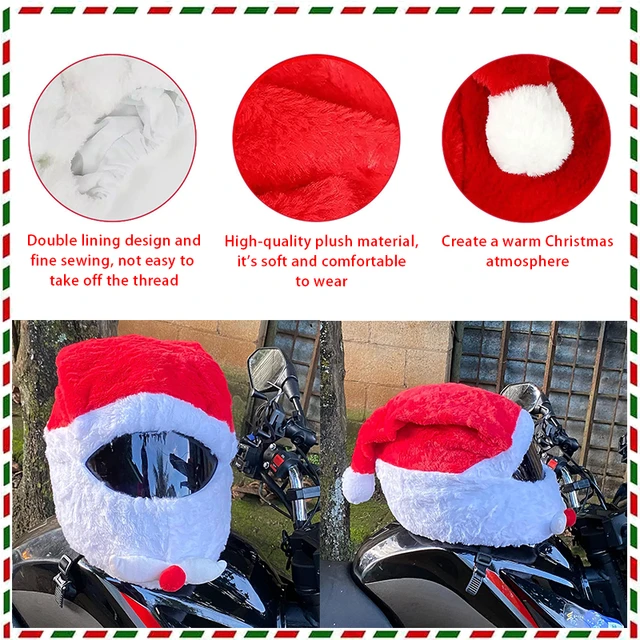 Funda para casco de motocicleta de Papá Noel, cubierta de casco de Navidad,  accesorios de decoración para hombres