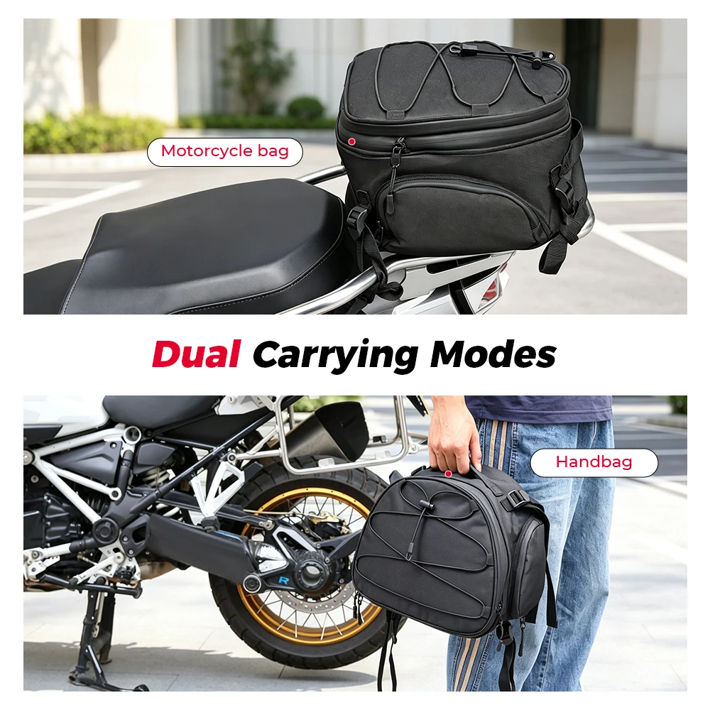 KEMIMOTO Motorcycle Luggage Rack Tail Bag - Adventure Accessories