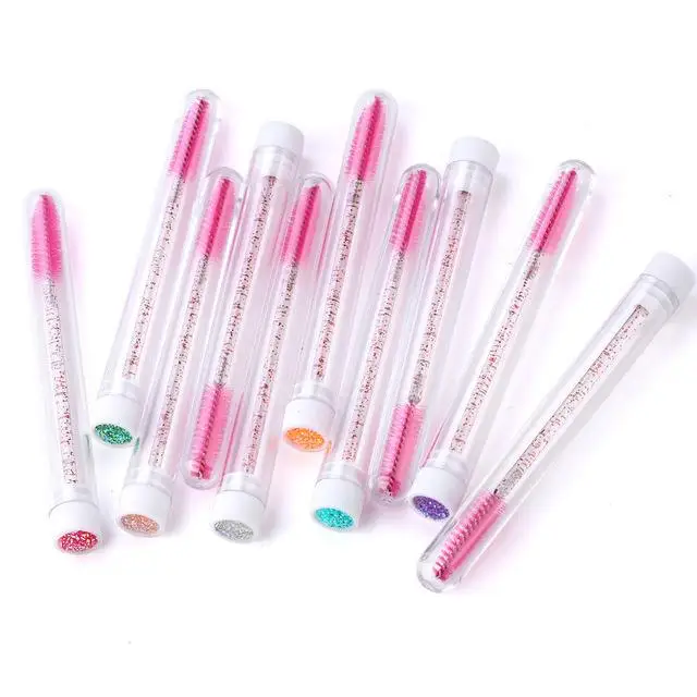 

Eyelashes Brushes with Diamond Tube Disposable Crystal Rod Lash Brush Transparent and Independent Eyelash Makeup Tools 40 Pcs