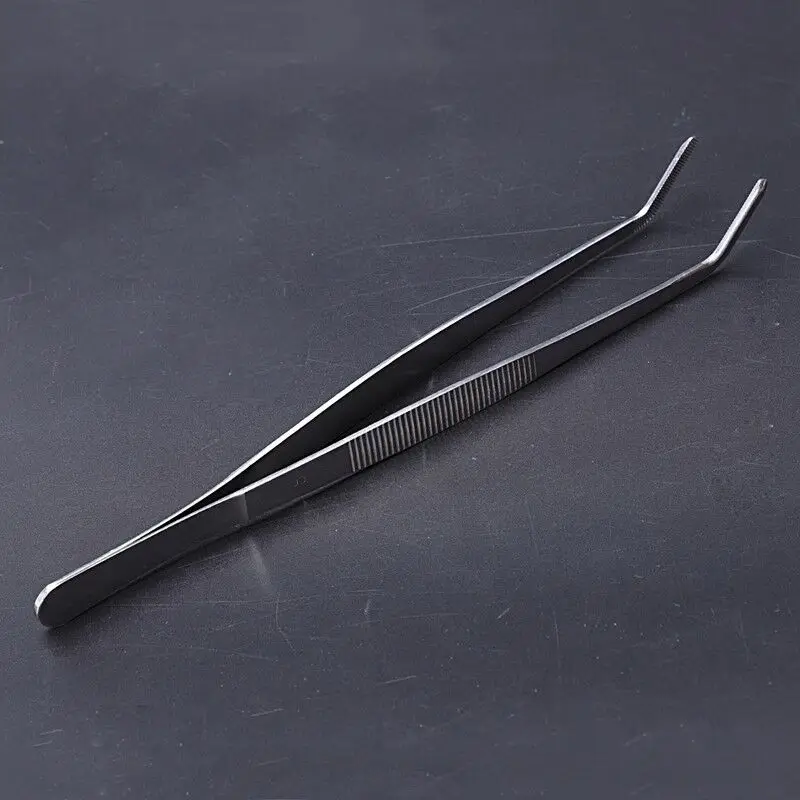 2 Pcs Reptile Feeding Tongs, Super Thick Stainless Steel Forceps Curved and  S