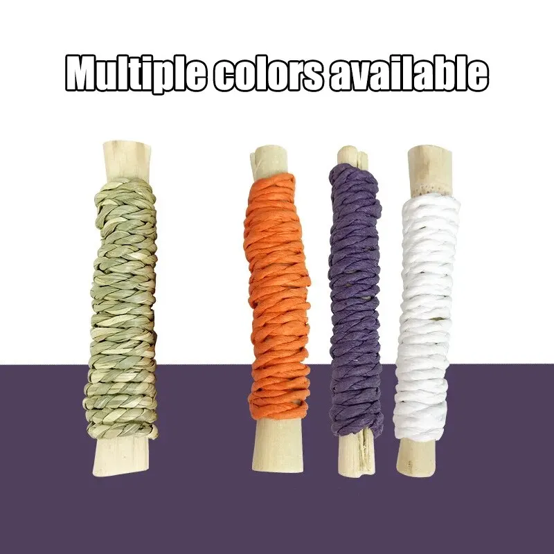 1PC Pet Straw Sweet Bamboo Roll Rabbit Totoro Cat Guinea Pig Guinea Pig Molar Food Snack Toy Perfect Gift pet tooth grinding snacks