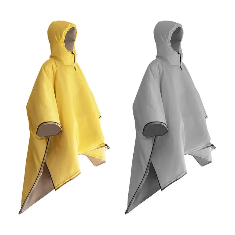 

Warm Thermal Poncho Blanket Waterproof Hooded Emergency Raincoat Lightweight Hooded Sleeping Bag Windproof Rainwear Blankets
