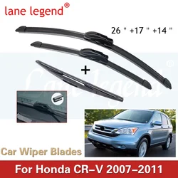 Windscreen Wiper Blades For Honda CRV CR-V 2007-2011 3rd Generation Windshield Front Rear Set 2008 2009 2010 26