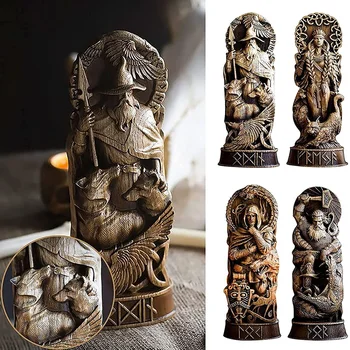 Sculpture de dieu Viking, Pantheon scandinave, ornements en résine, Statue Freyja, Dieux nordiques Freya, Sculpture d'autel Heathen Asatru 1
