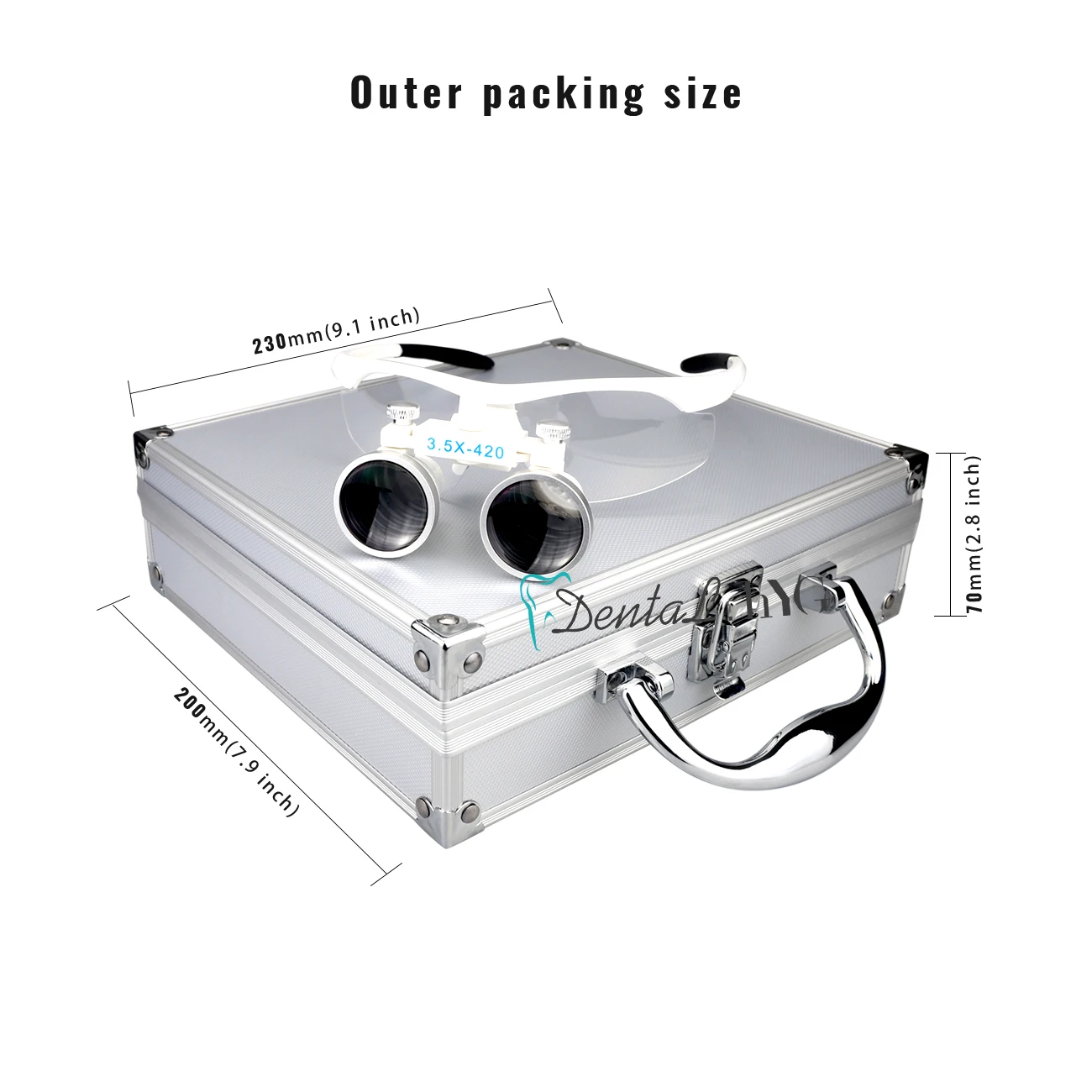 歯科用ルーペ拡大鏡lab医療倍率双眼2.5/3.5x420ヘッドライトランプ5w