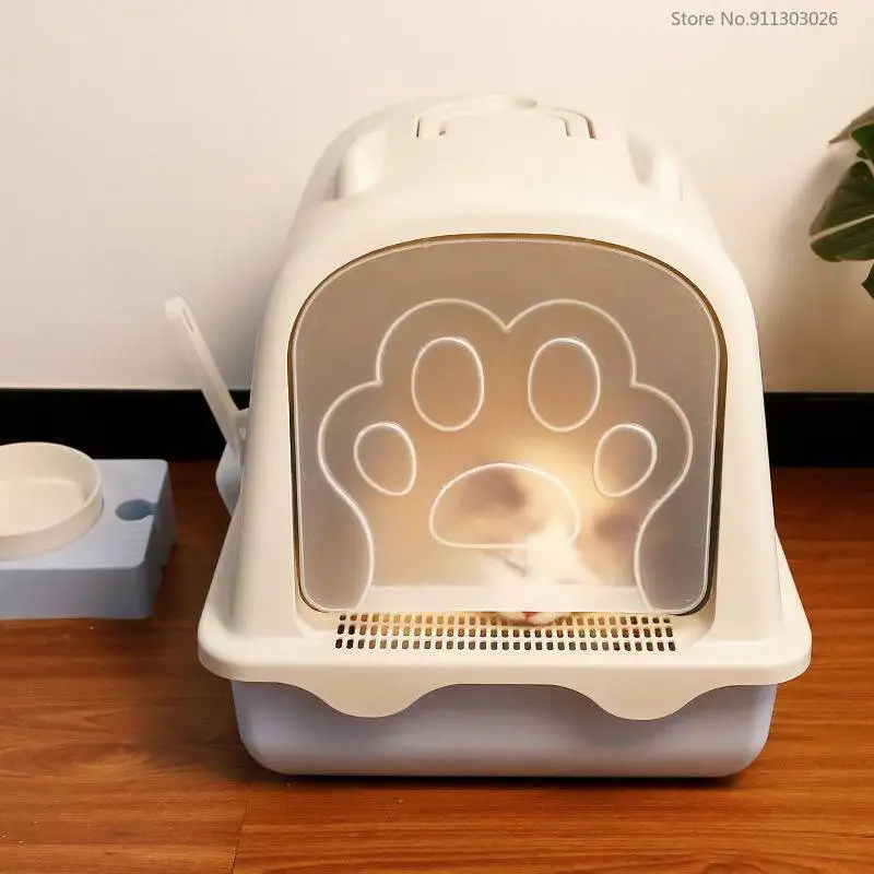 

Fully Enclosed Cat Litter Box House Anti Splash Cat Litter Box Side Entry Closed Self Cleaning Pet Toilet Training Wc Para Gatos