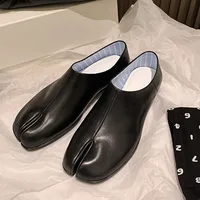 Women Split Toe Tabi Flats Woman Loafers Shoes Slip On Shallow Pump Shoes Silver Crack Flats 2
