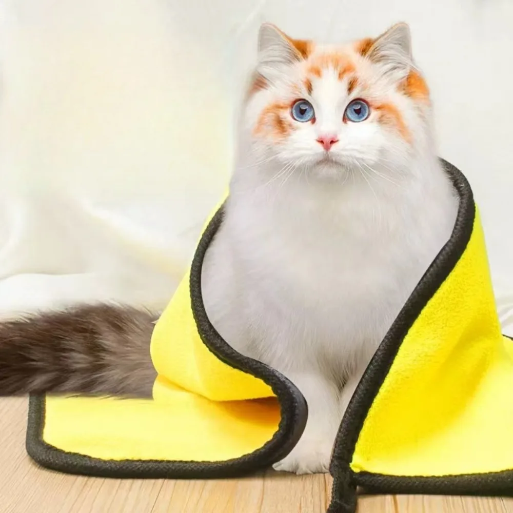 Quick-drying Pet Dog and Cat Towels Soft Fiber Towels Water-absorbent Bath Towel Convenient Pet Shop Cleaning Towel Supplies pet bath towel