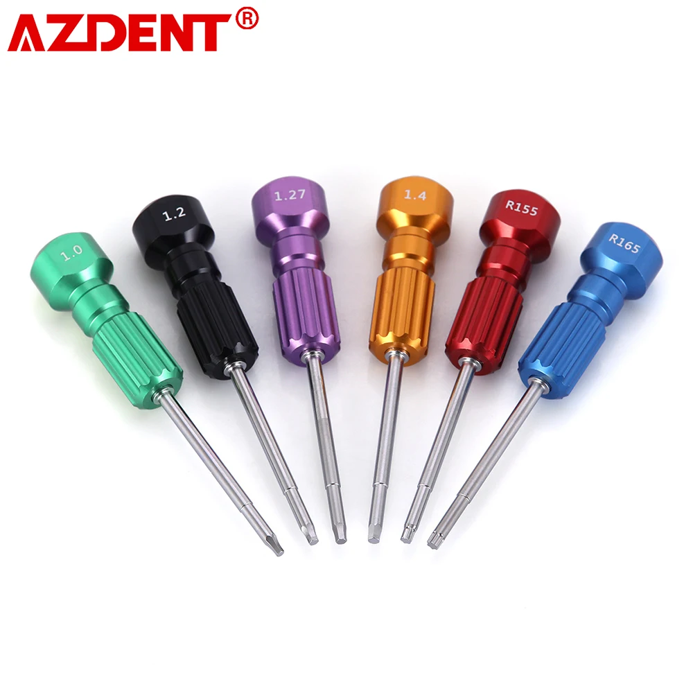 AZDENT 치과 임플란트 스크루 드라이버, 스틸 실험실 마이크로 스크루 드라이버, 치과 의사 액세서리, 치과 장비 매칭 도구, 6 개